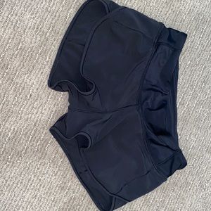 black lululemon running shorts